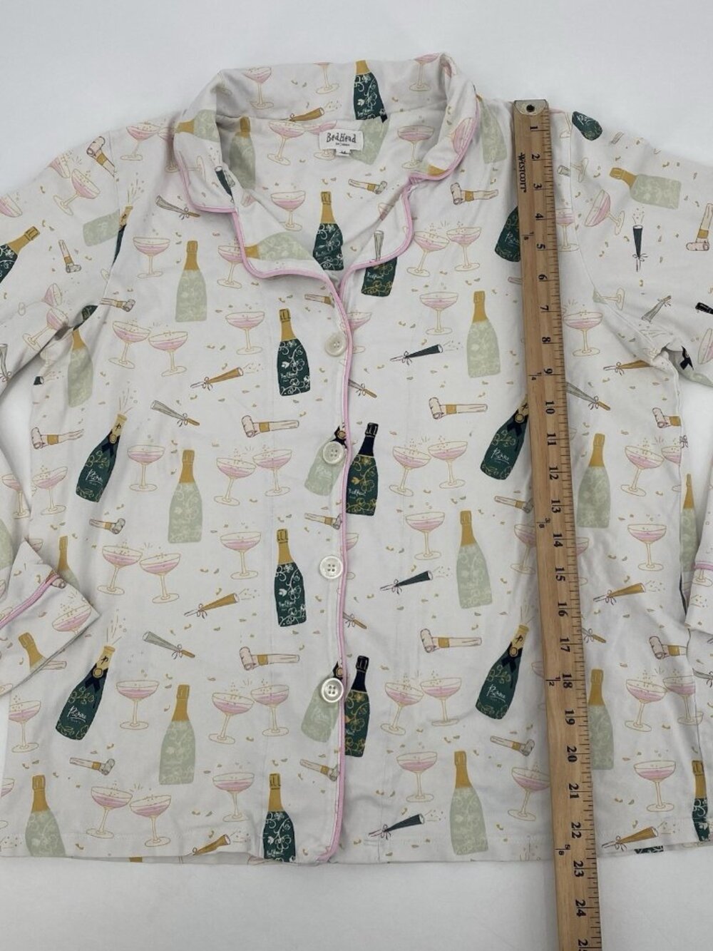 Bed Head Pajamas Size M Cotton Long Sleeve Cheers Celebration - Picture 9 of 16